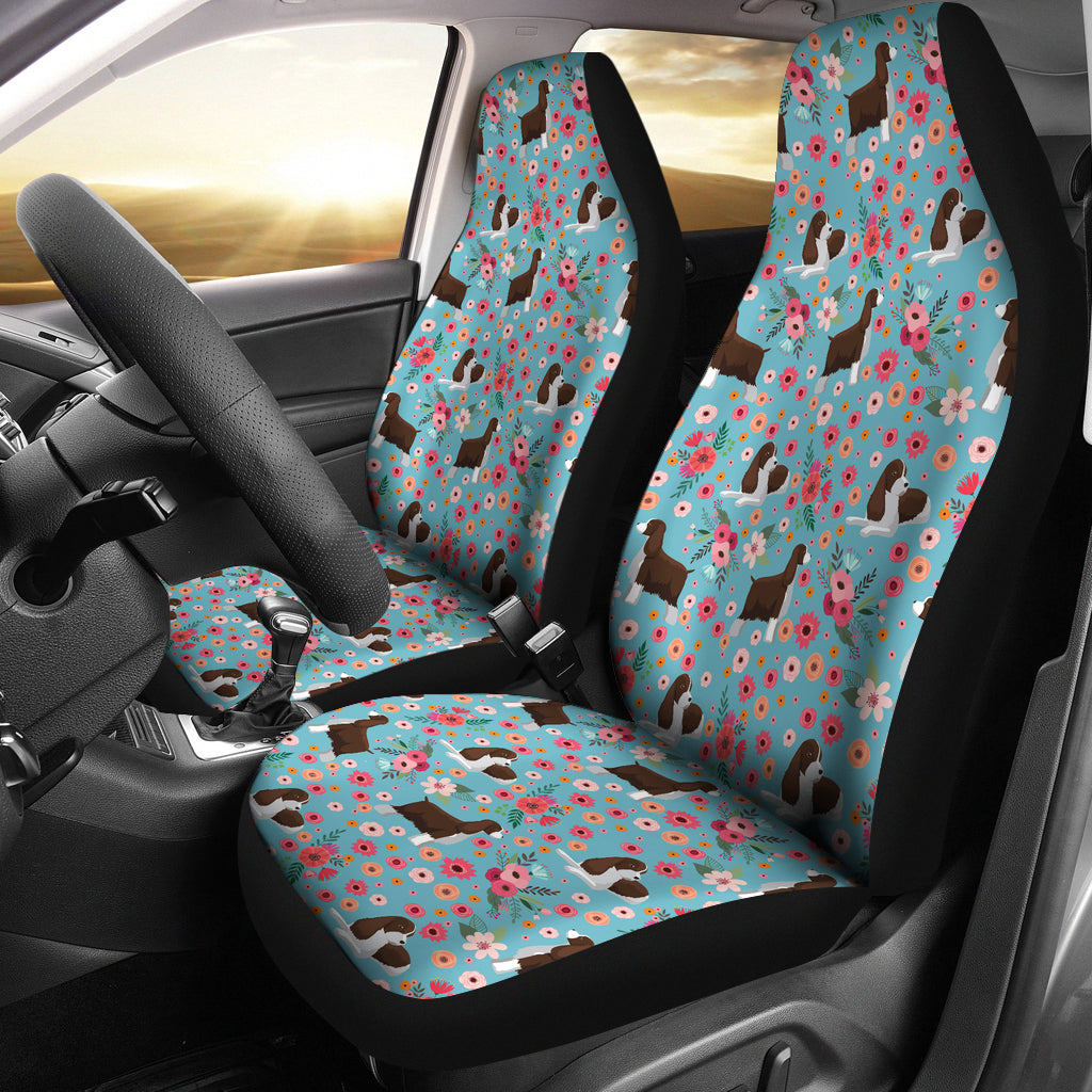 English Springer Spaniel Flower Car Seat Covers