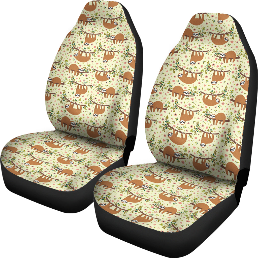 Floral Sloth Car Seat Covers