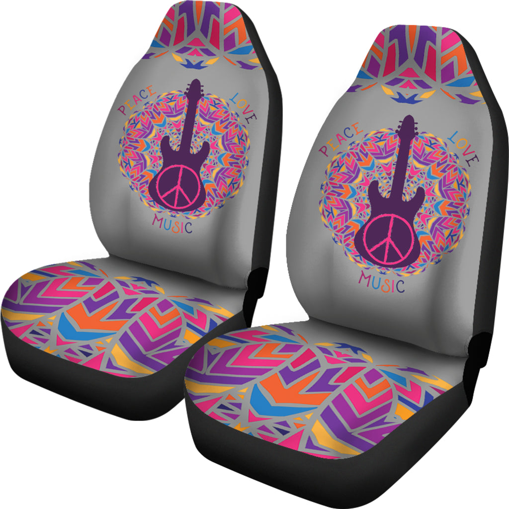 Peace Love Music Car Seat Covers