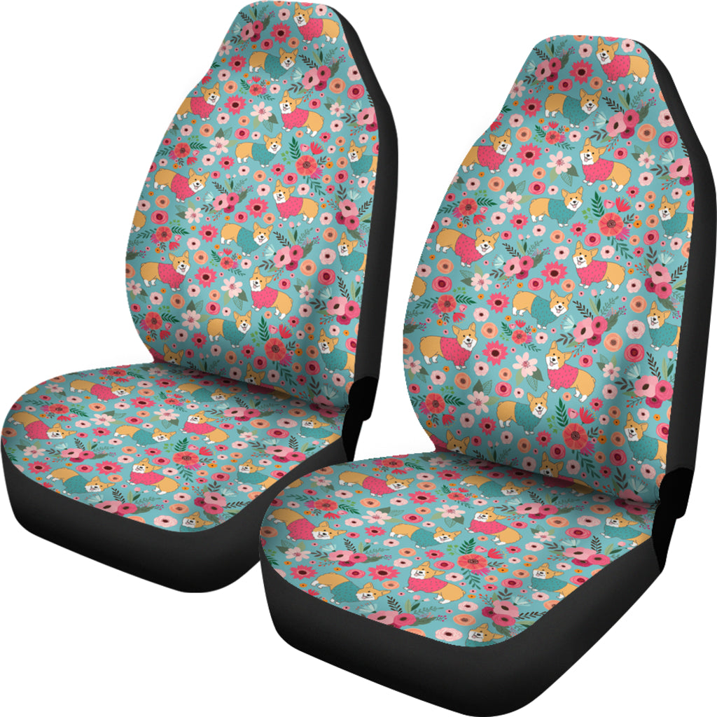 Corgi Flower Car Seat Cover