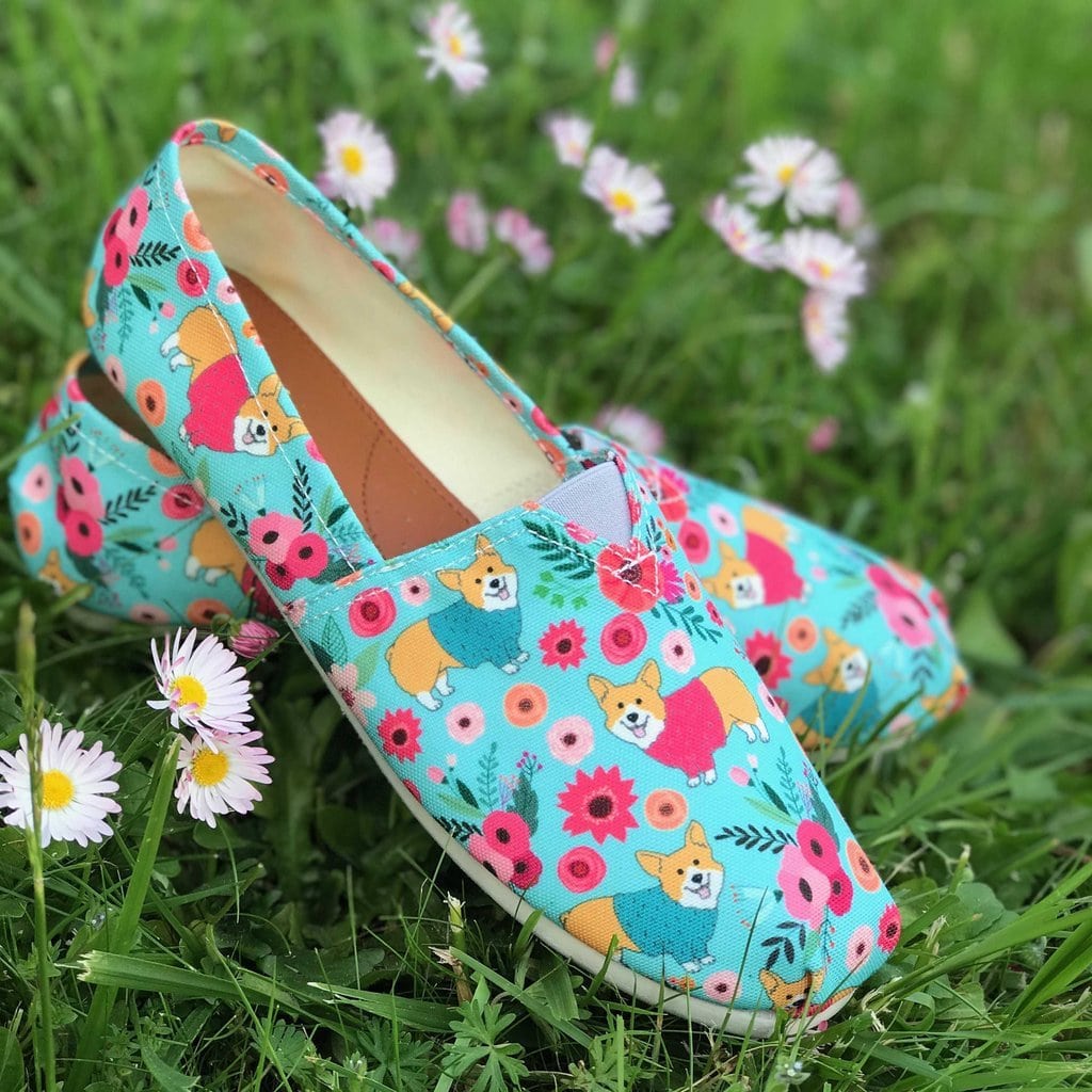 Corgi Flower Casual Shoes