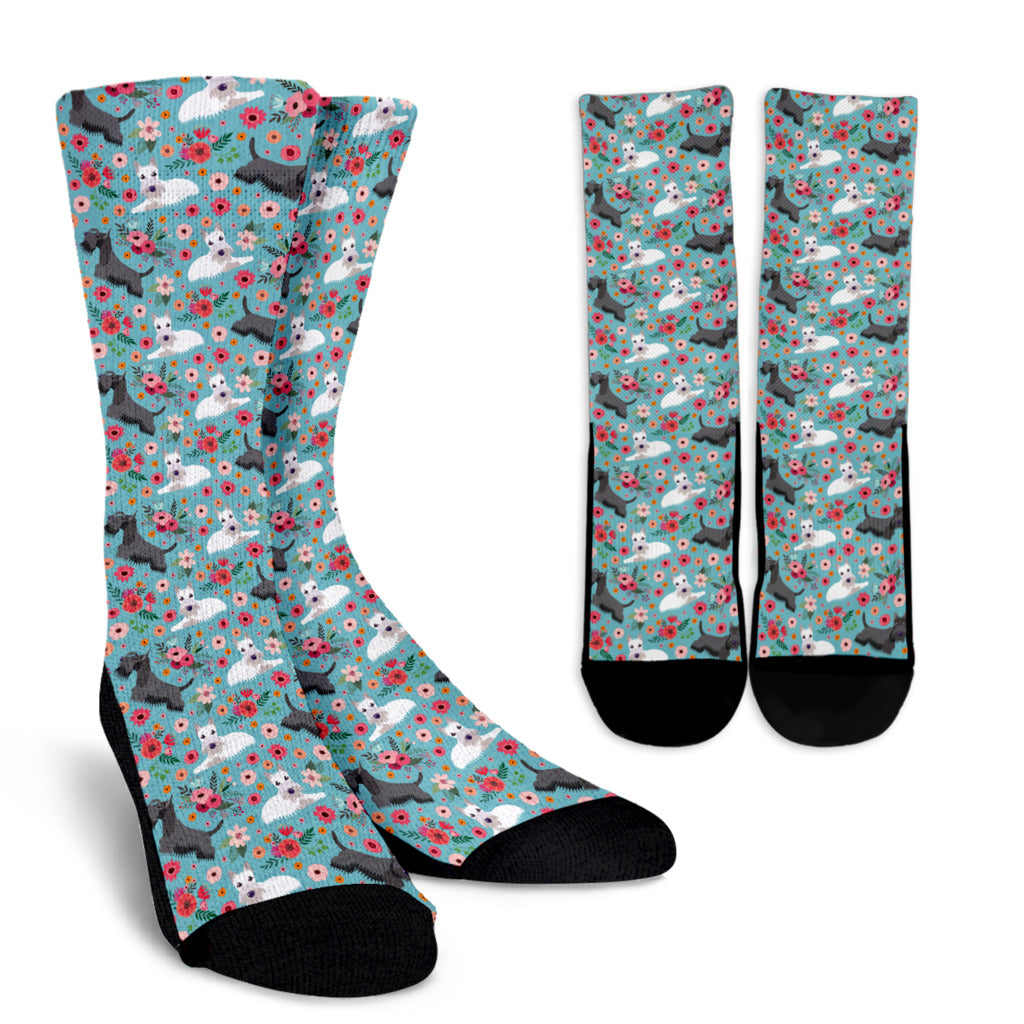 Scottish Terrier Flower Socks