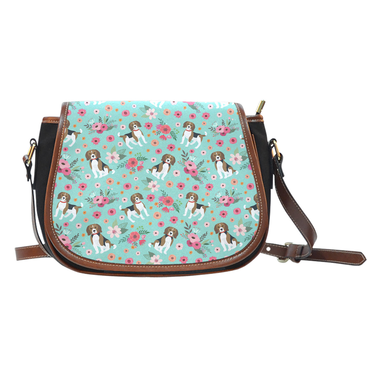 Beagle Flower Saddle Bag