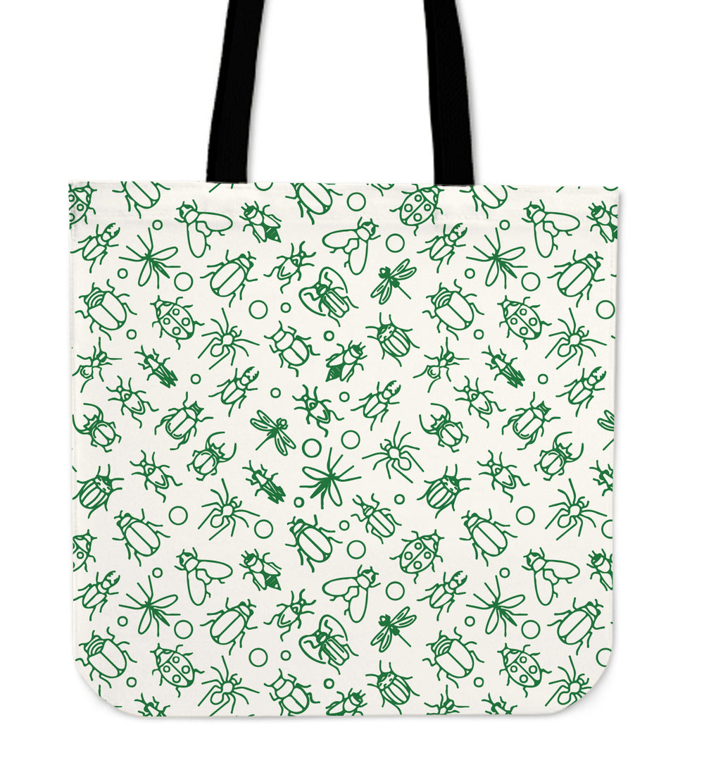 Insect Pattern Linen Tote Bag
