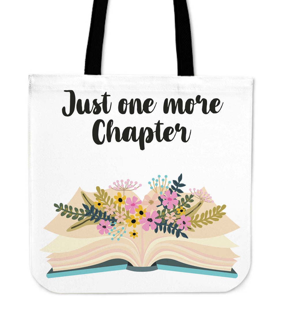 Just One More Chapter Book Linen Tote Bag
