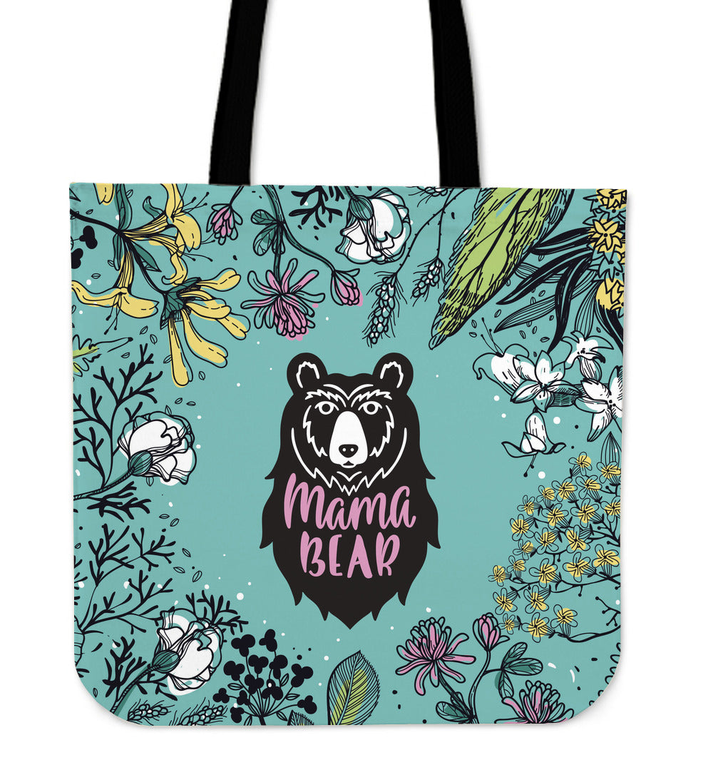 Mama Bear Linen Tote Bag