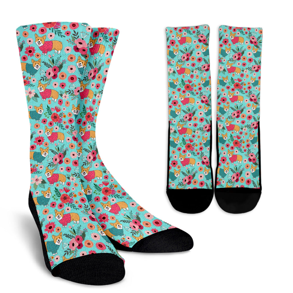 Corgi Flower Socks