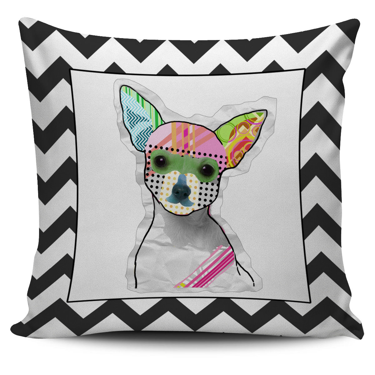 Collage Pup Chihuahua Pillow Cover