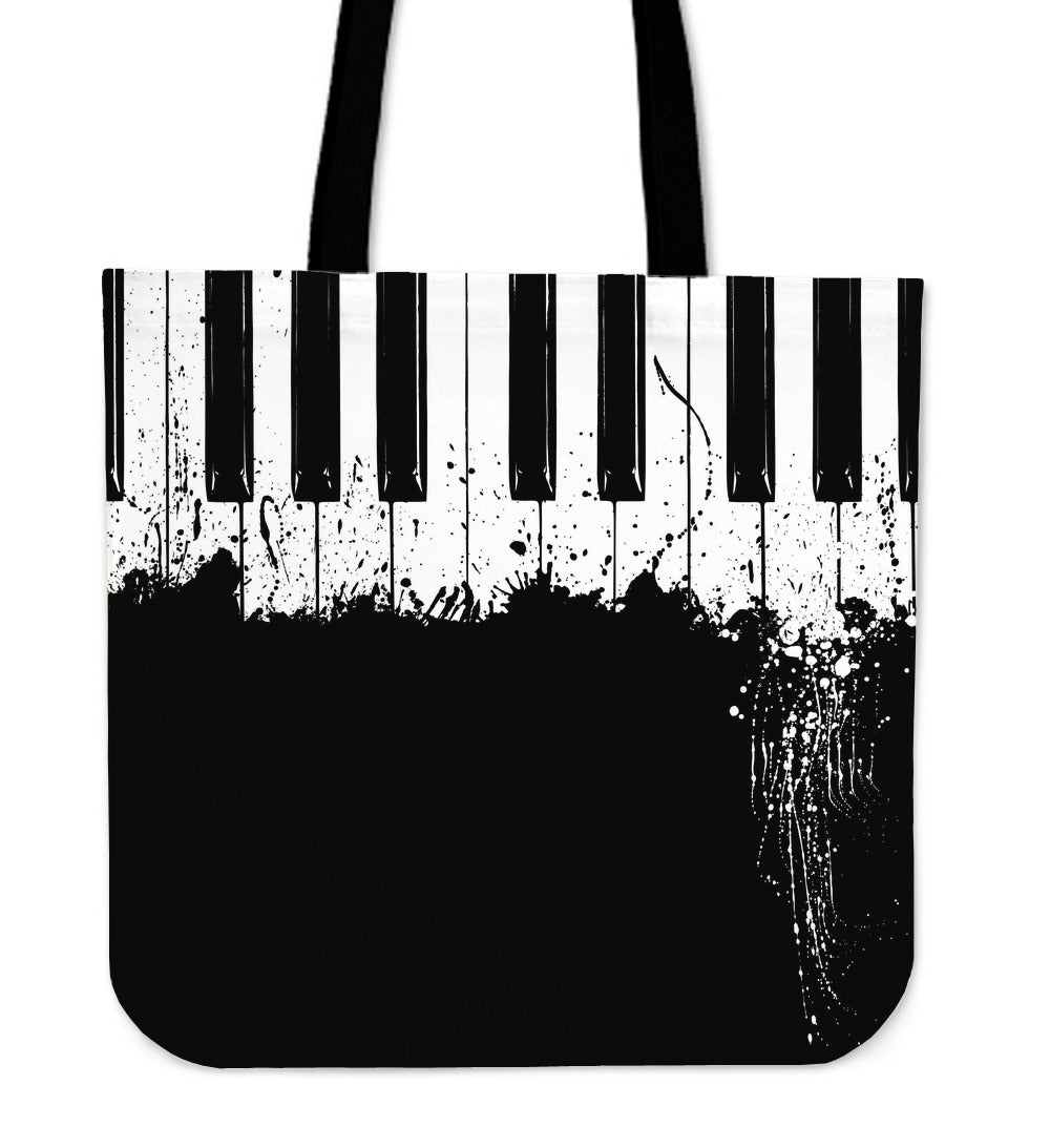 Splatter Piano Linen Tote Bag
