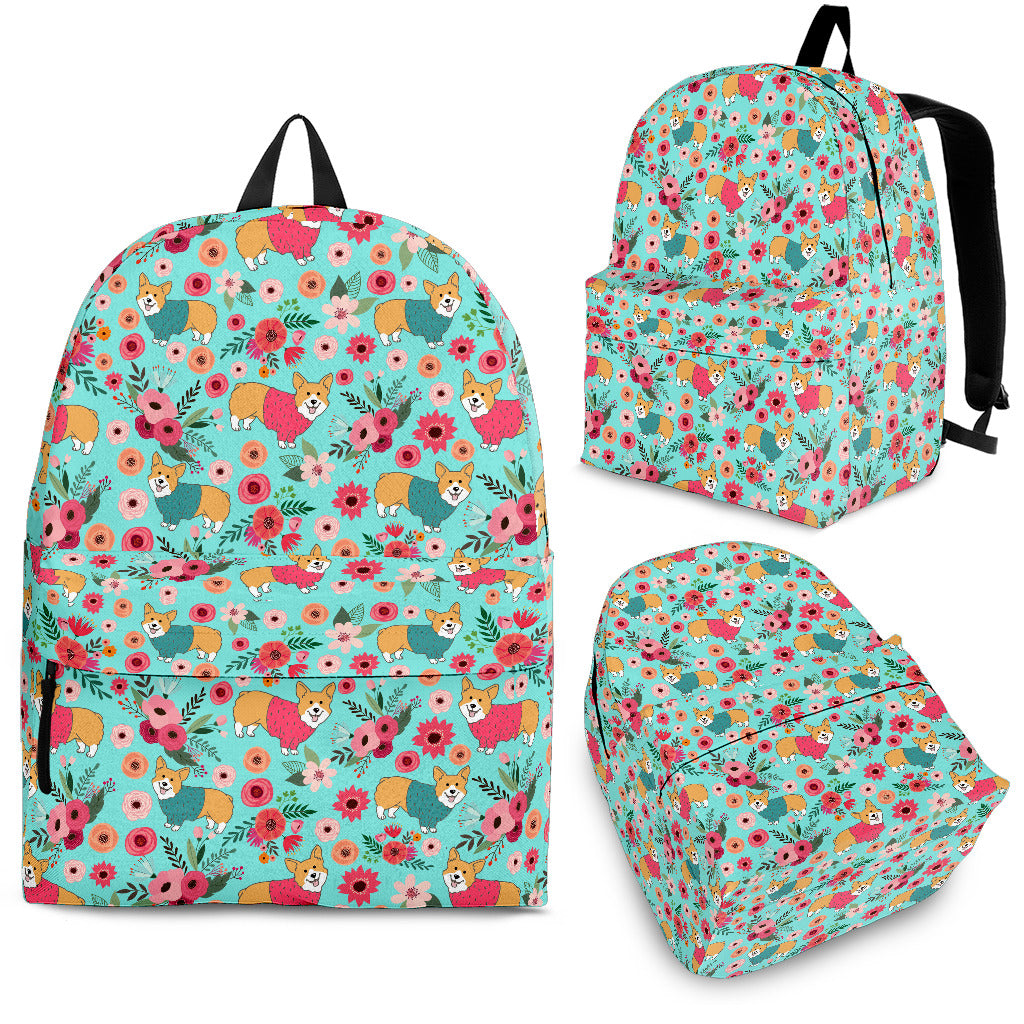 Corgi Flower Backpack
