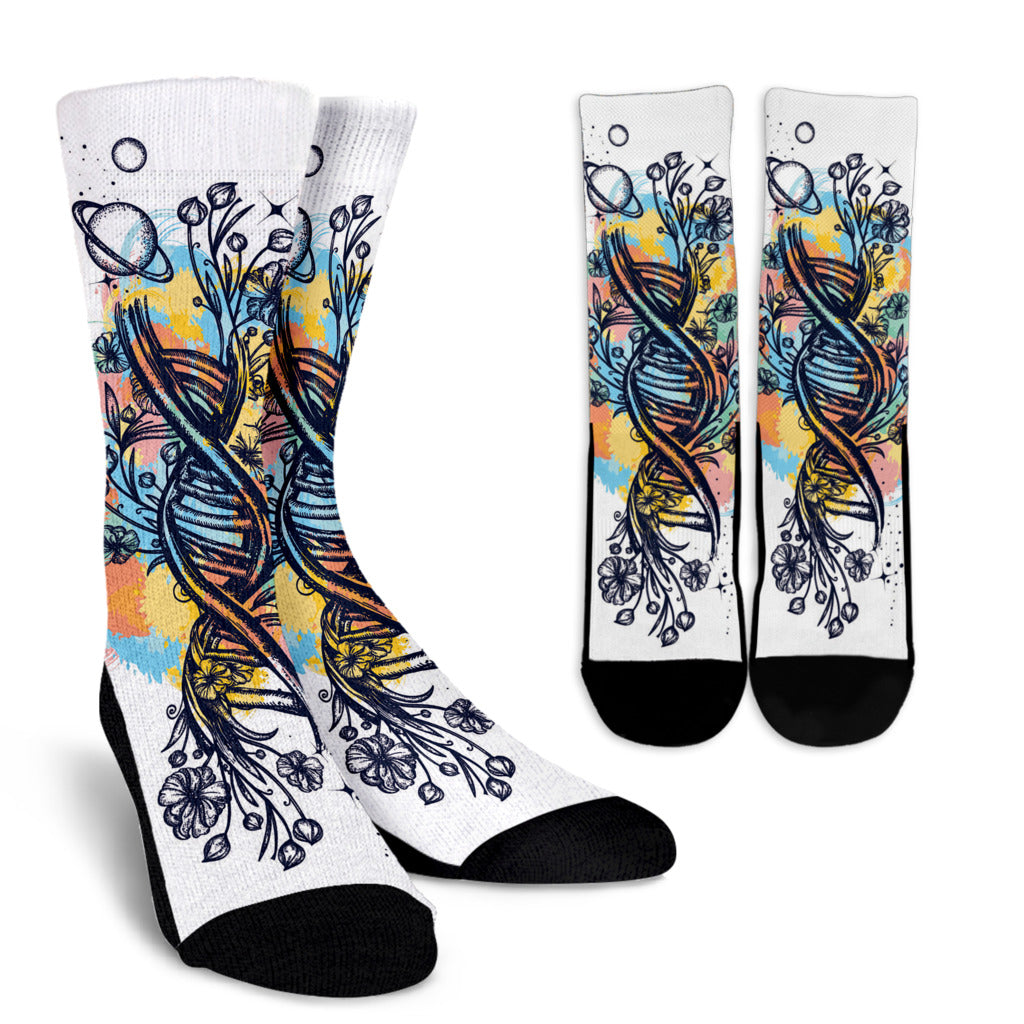 Watercolor DNA Chain Socks