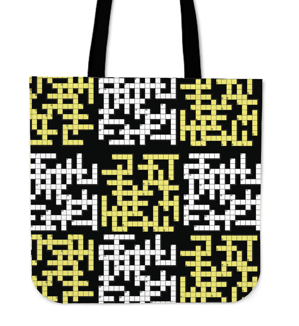 Crossword Puzzle Linen Tote Bag