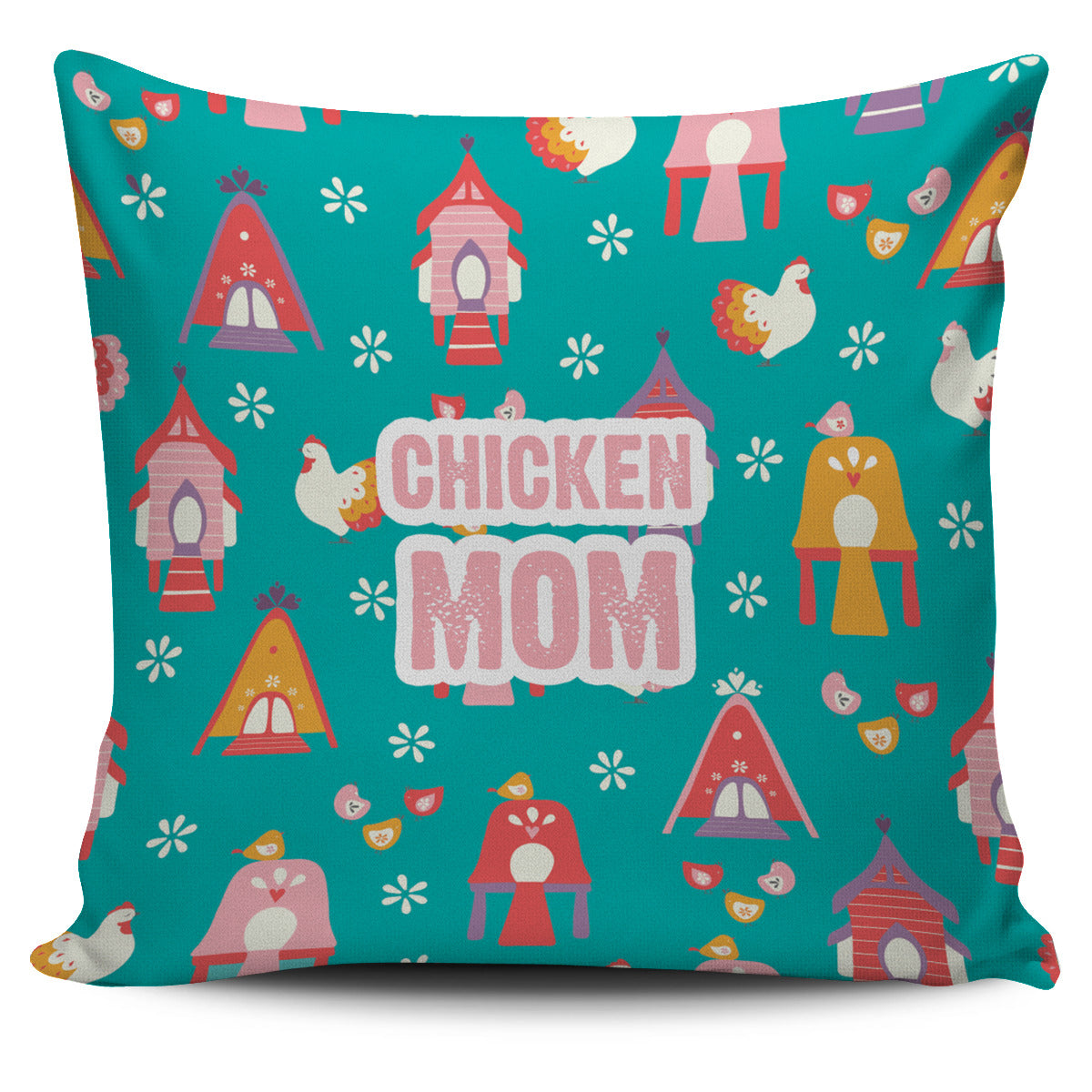 Chicken Mom Pillow Cover
