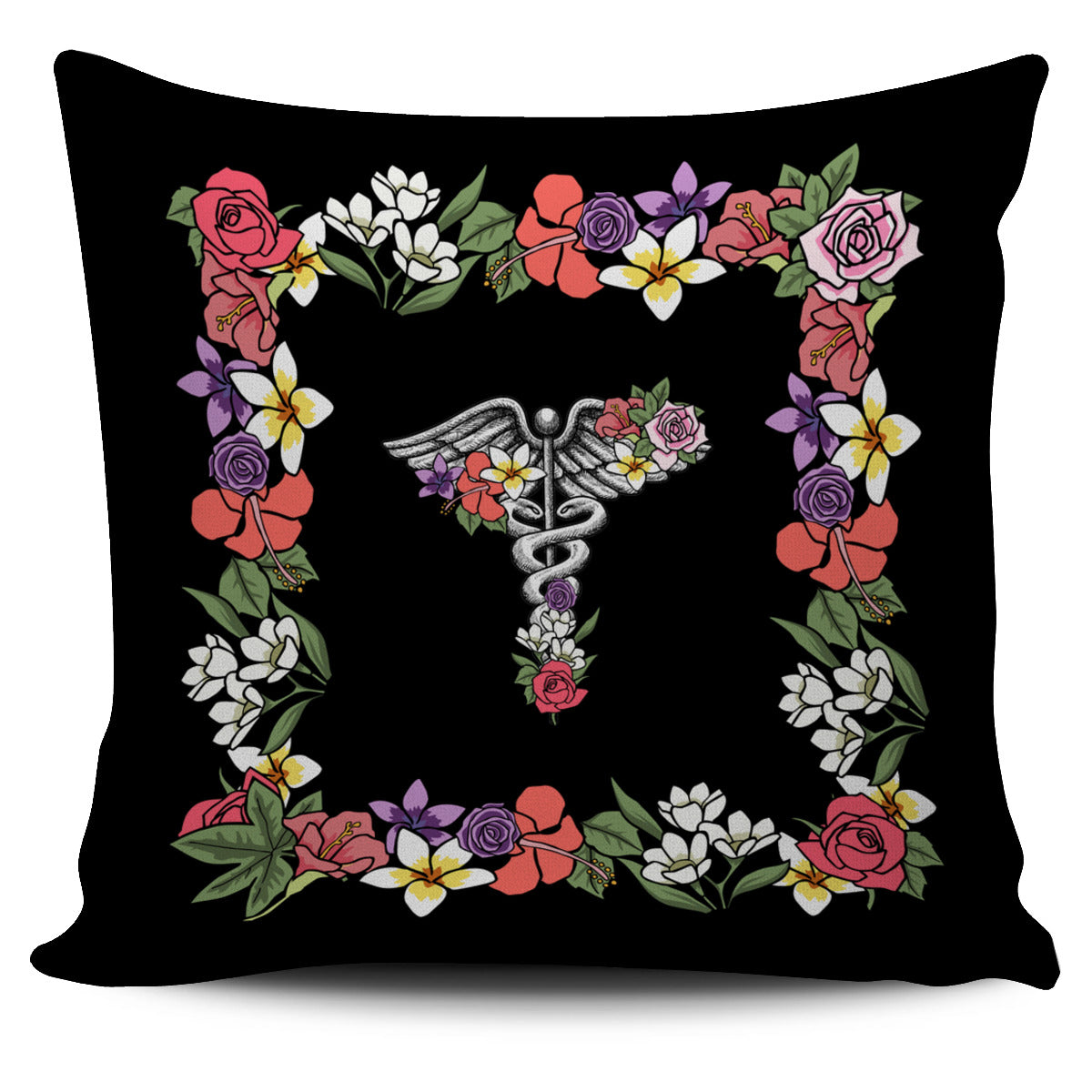 Floral Anatomy Caduceus Pillow Cover