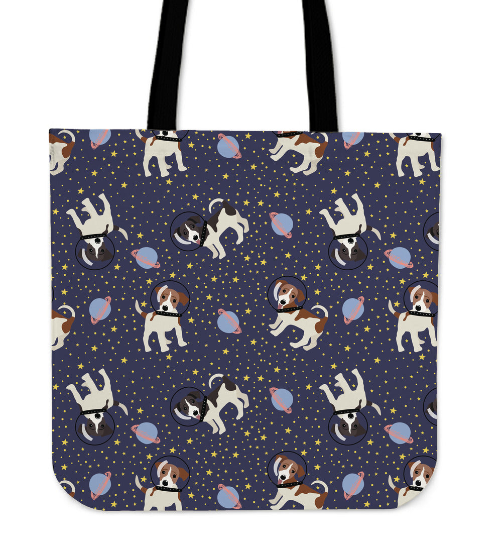 Space Jack Russell Linen Tote Bag