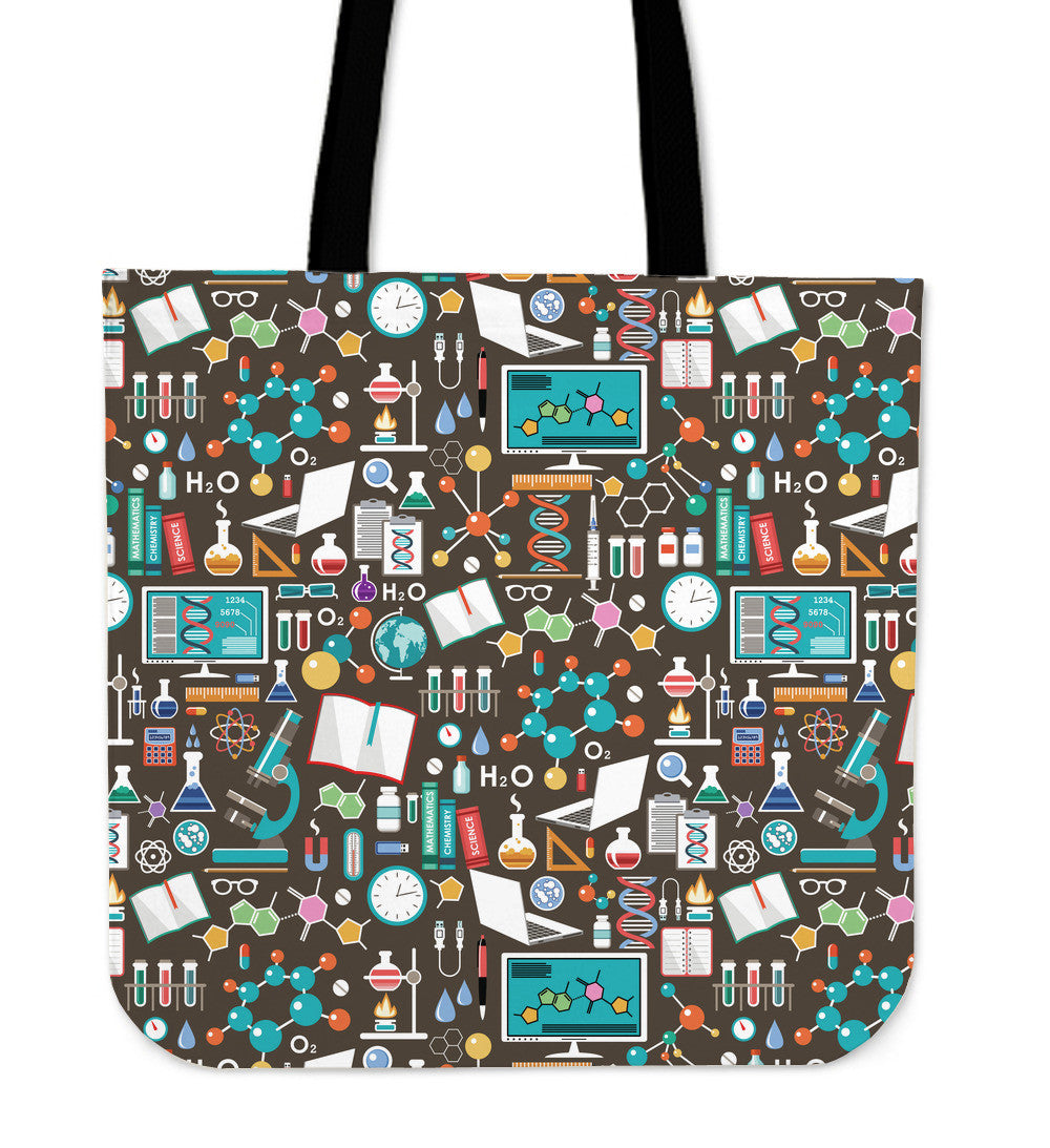 Science Pattern Linen Tote Bag
