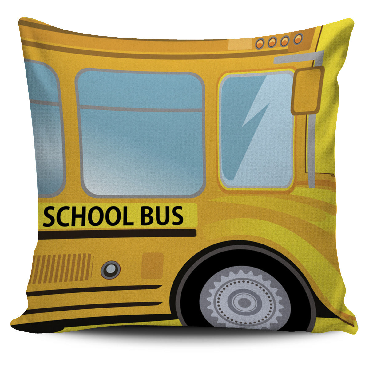 School Bus Pillow Cover