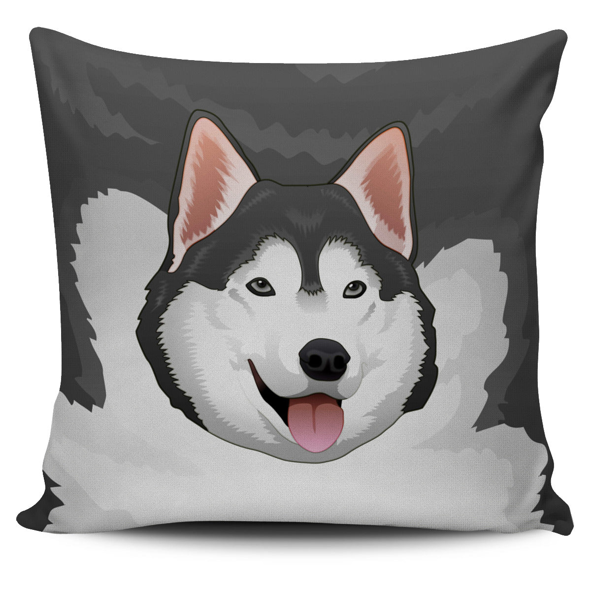 Real Grey Siberian Husky Pillow Cover