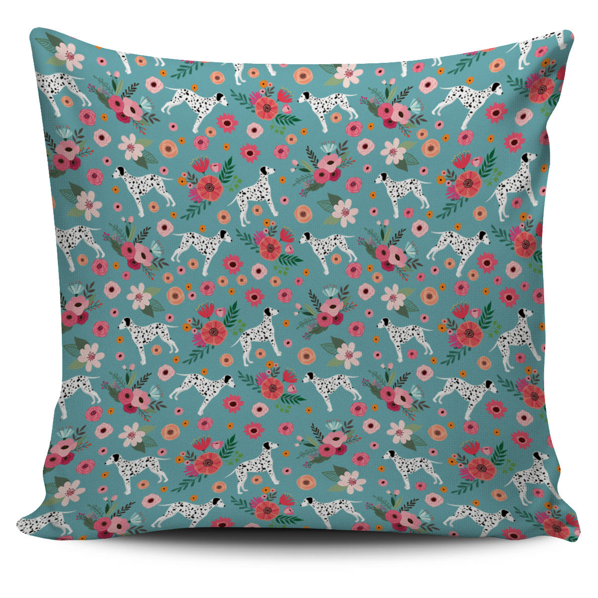 Dalmatian Flower Pillow Cover