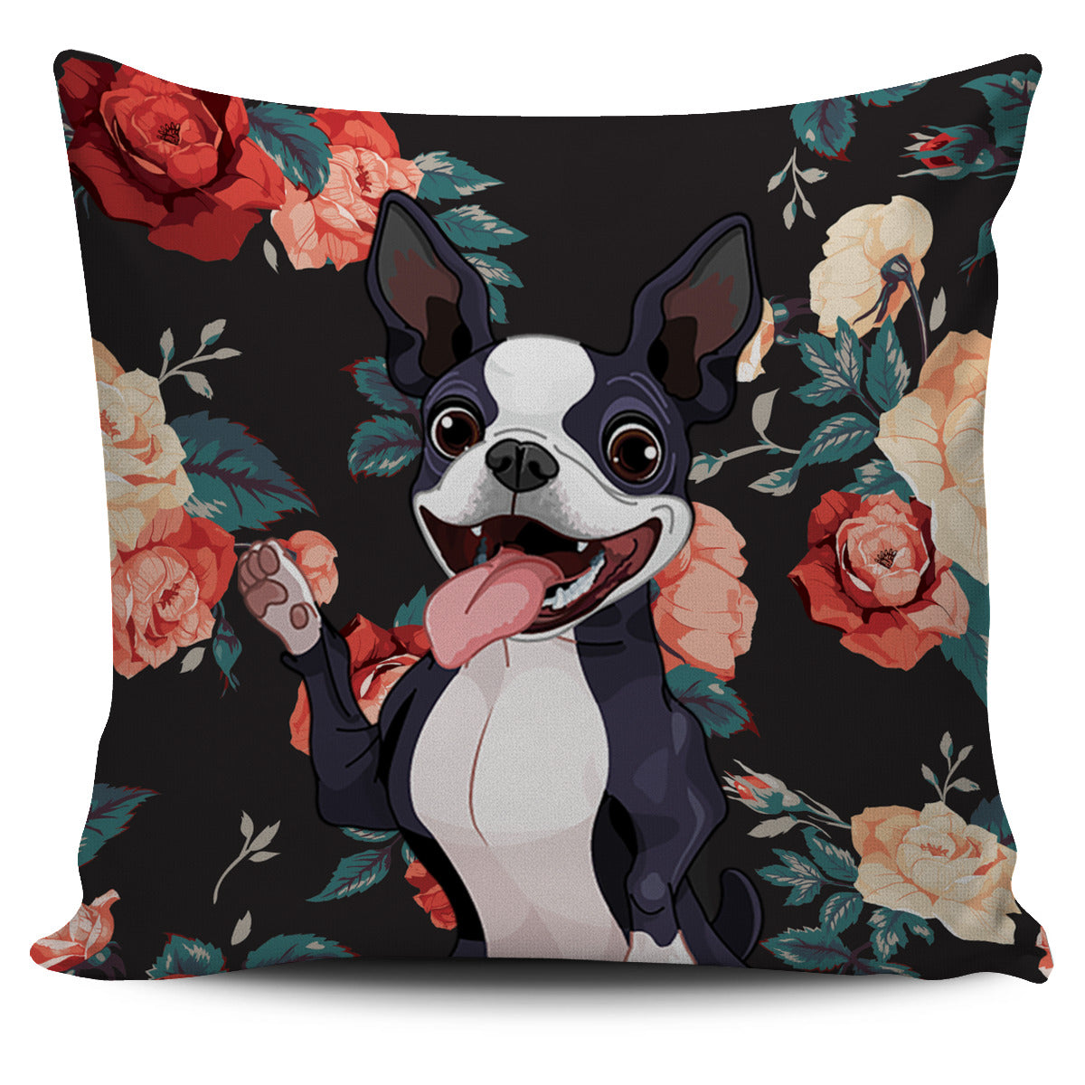 Boston Terrier Trick Pillow Cover