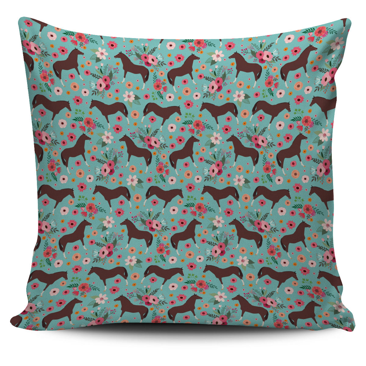 English Thoroughbred Flower Pillow Cover