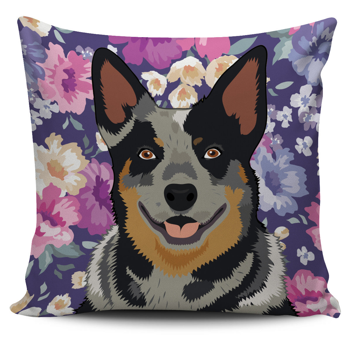 Australian Cattle Dog Portrait Pillow Cover