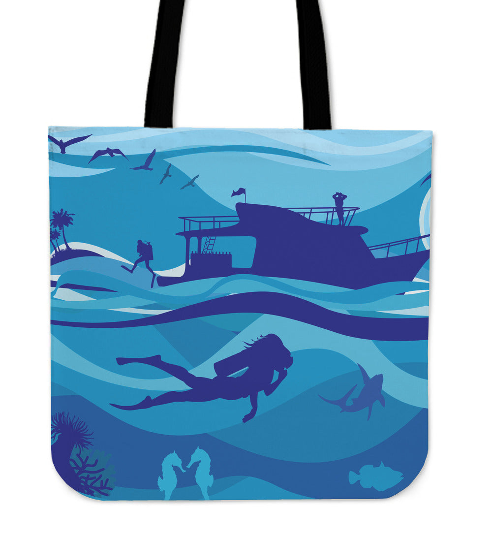 Sea Adventure Linen Tote Bag