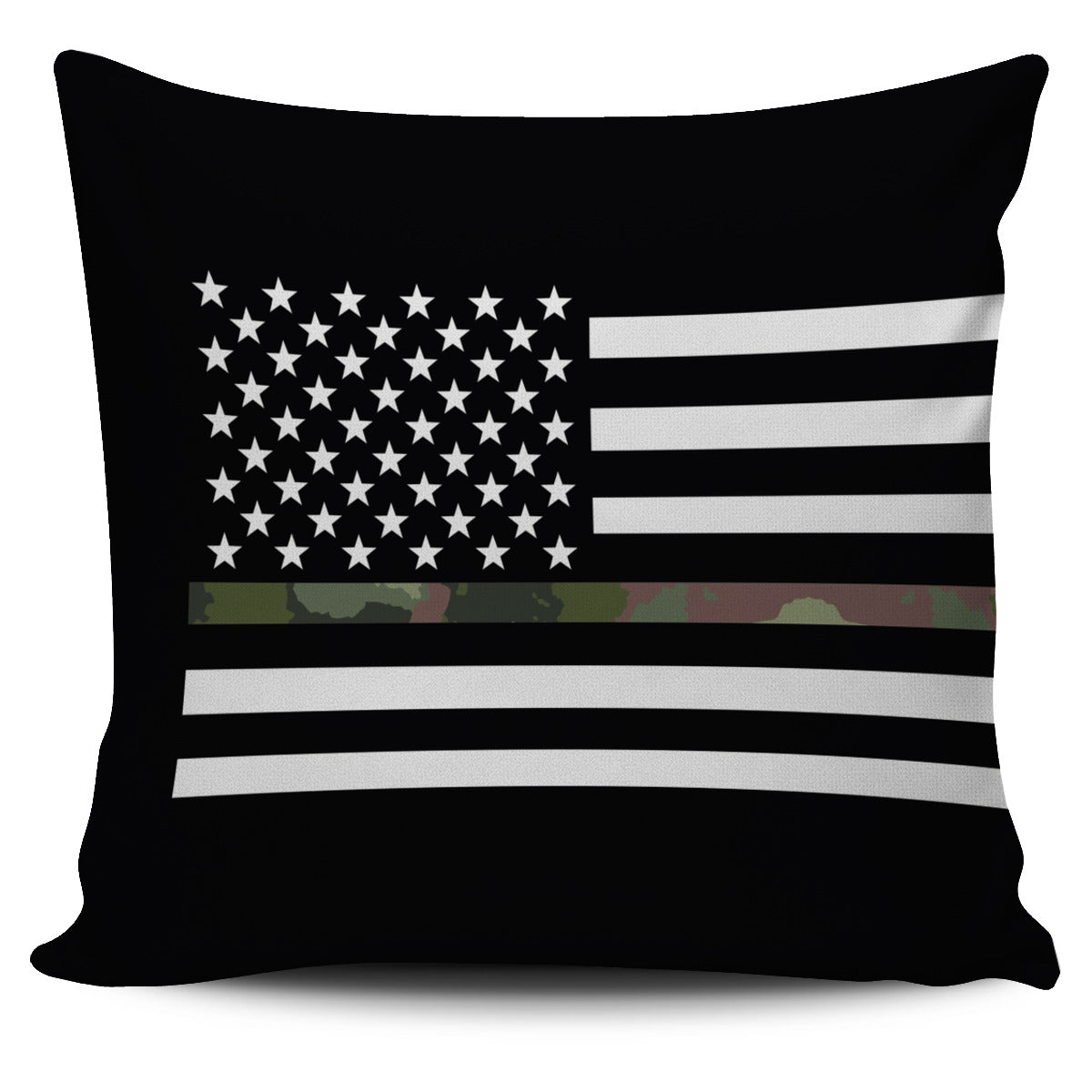 Camo American Flag Pillow Cover