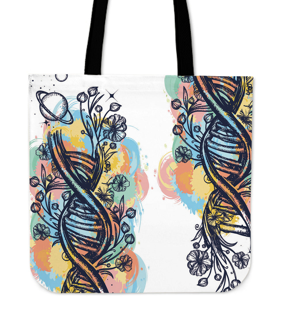 Watercolor DNA Chain Linen Tote Bag