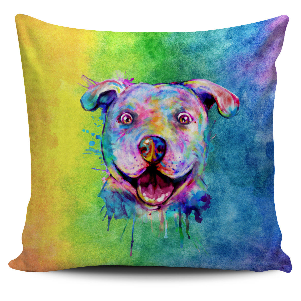 Rainbow Pit Bull Pillow Cover