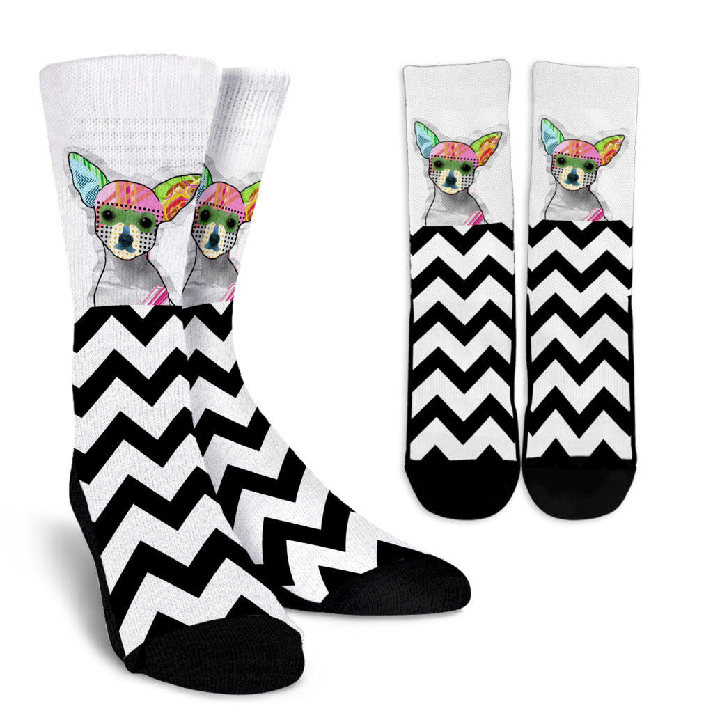Collage Pup Chihuahua Socks