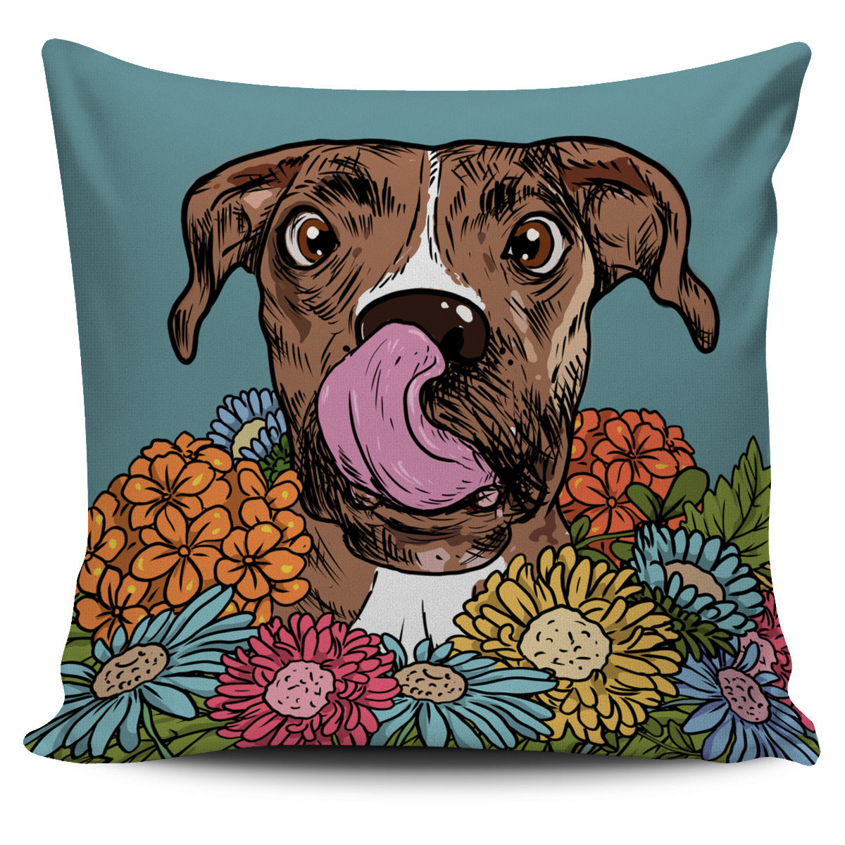 Illustrated Boxer Pillow Cover