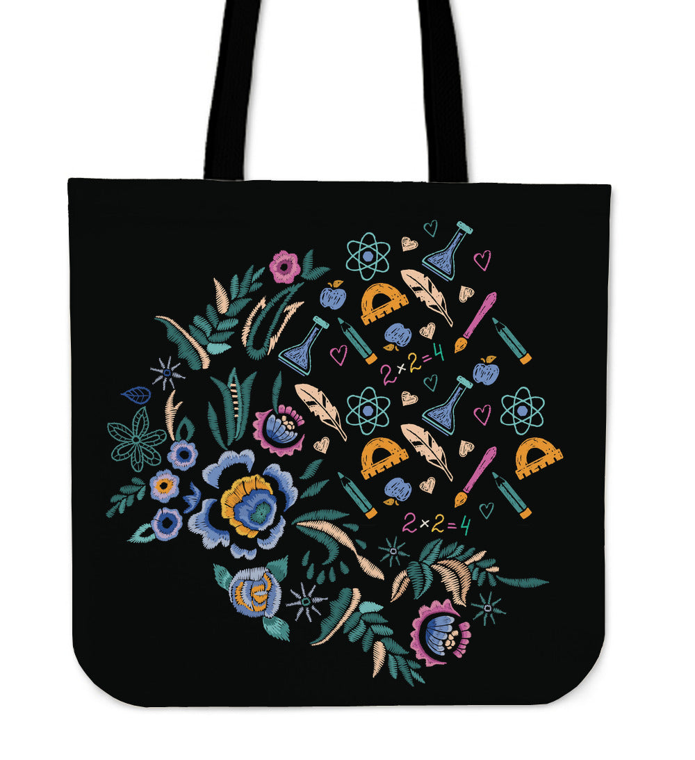 Embroidery Teaching Linen Tote Bag