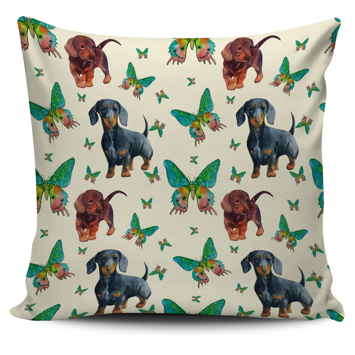 Butterfly Dachshund Pillow Cover