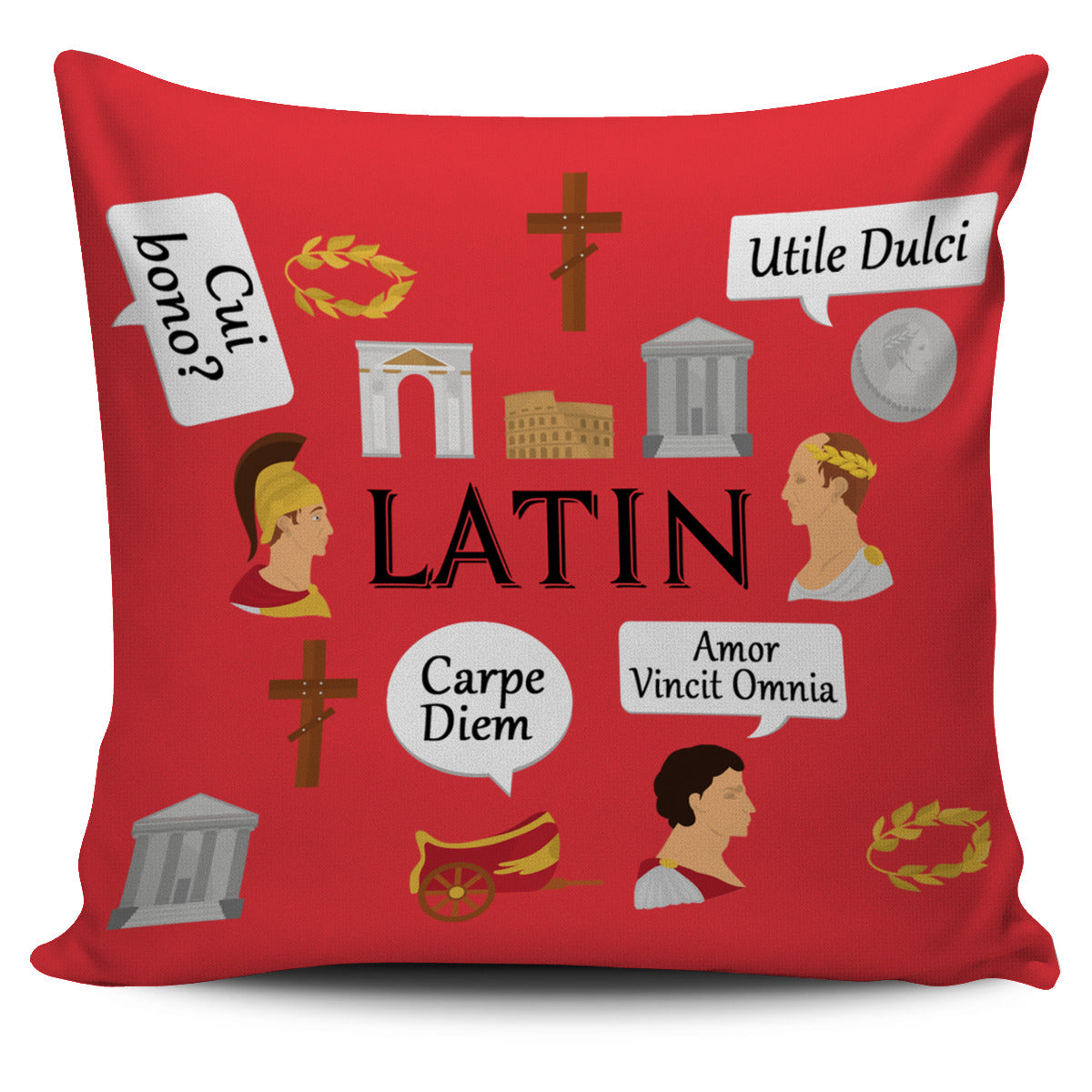 Latin Language Pillow Cover