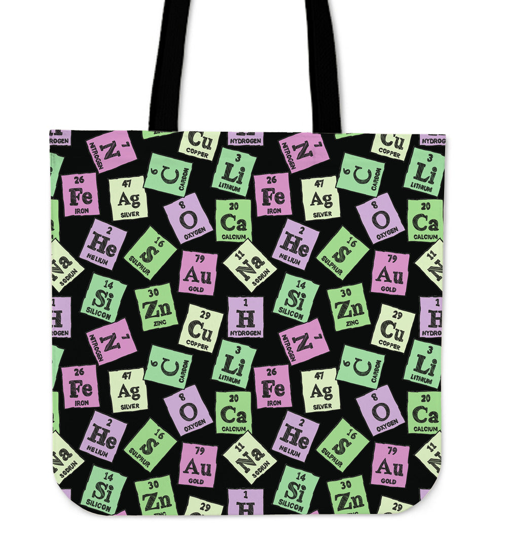 Periodic Table Pattern Linen Tote Bag