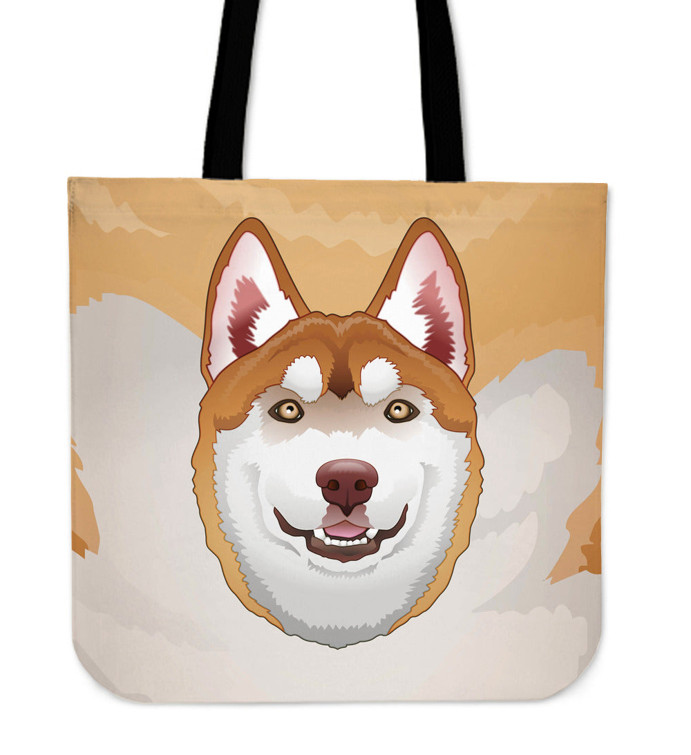 Real Brown Siberian Husky Cloth Tote Bag