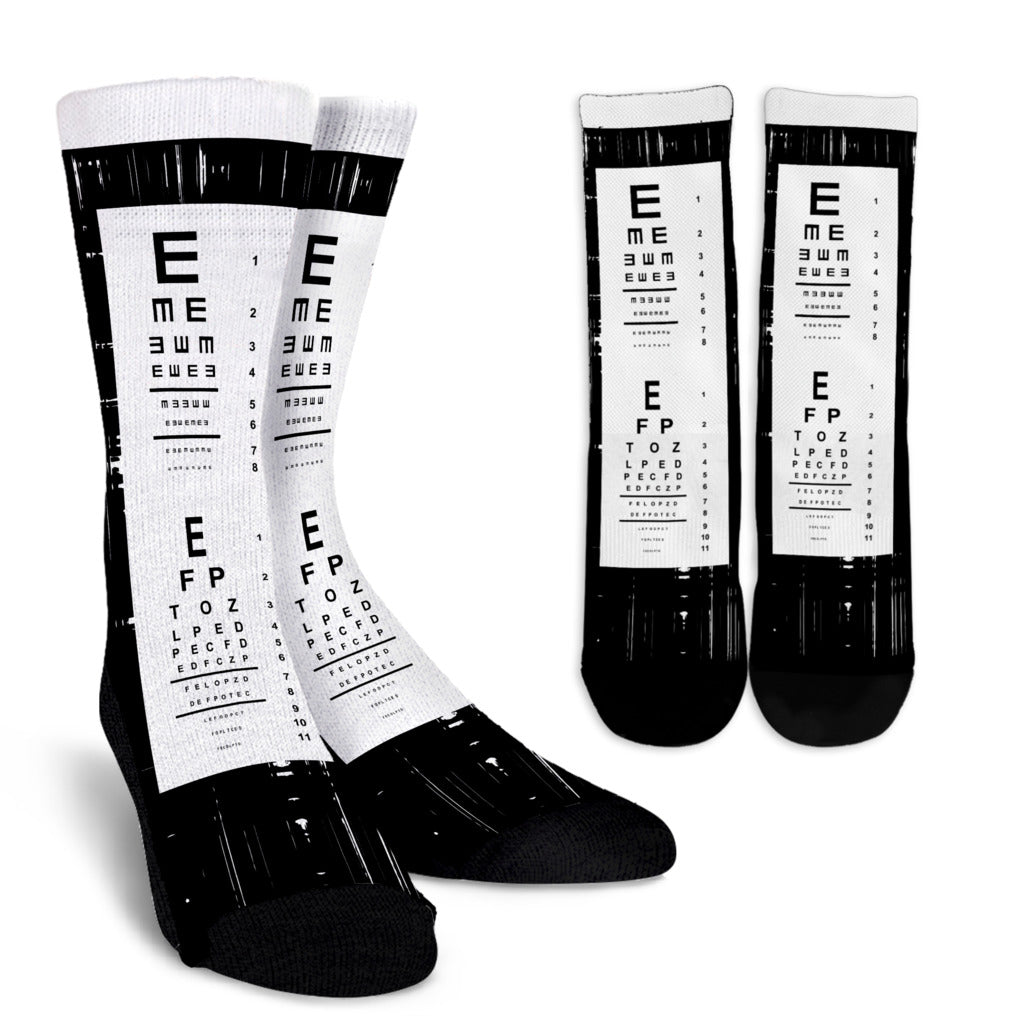 Optometrist Eye Chart Socks