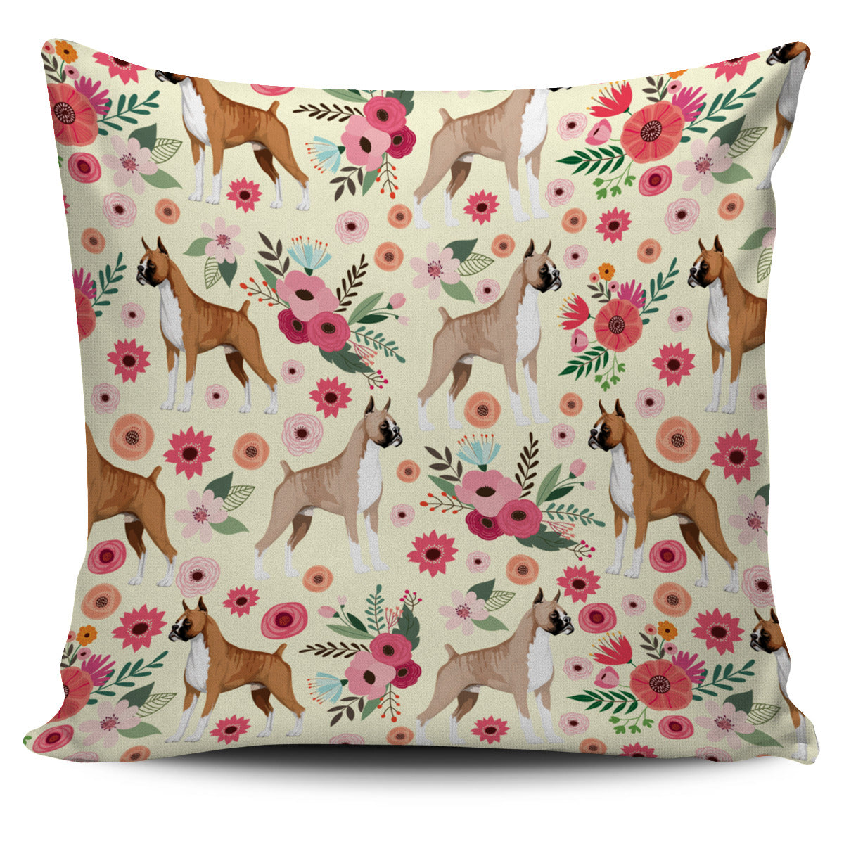 Boxer Flower Pillow Covers
