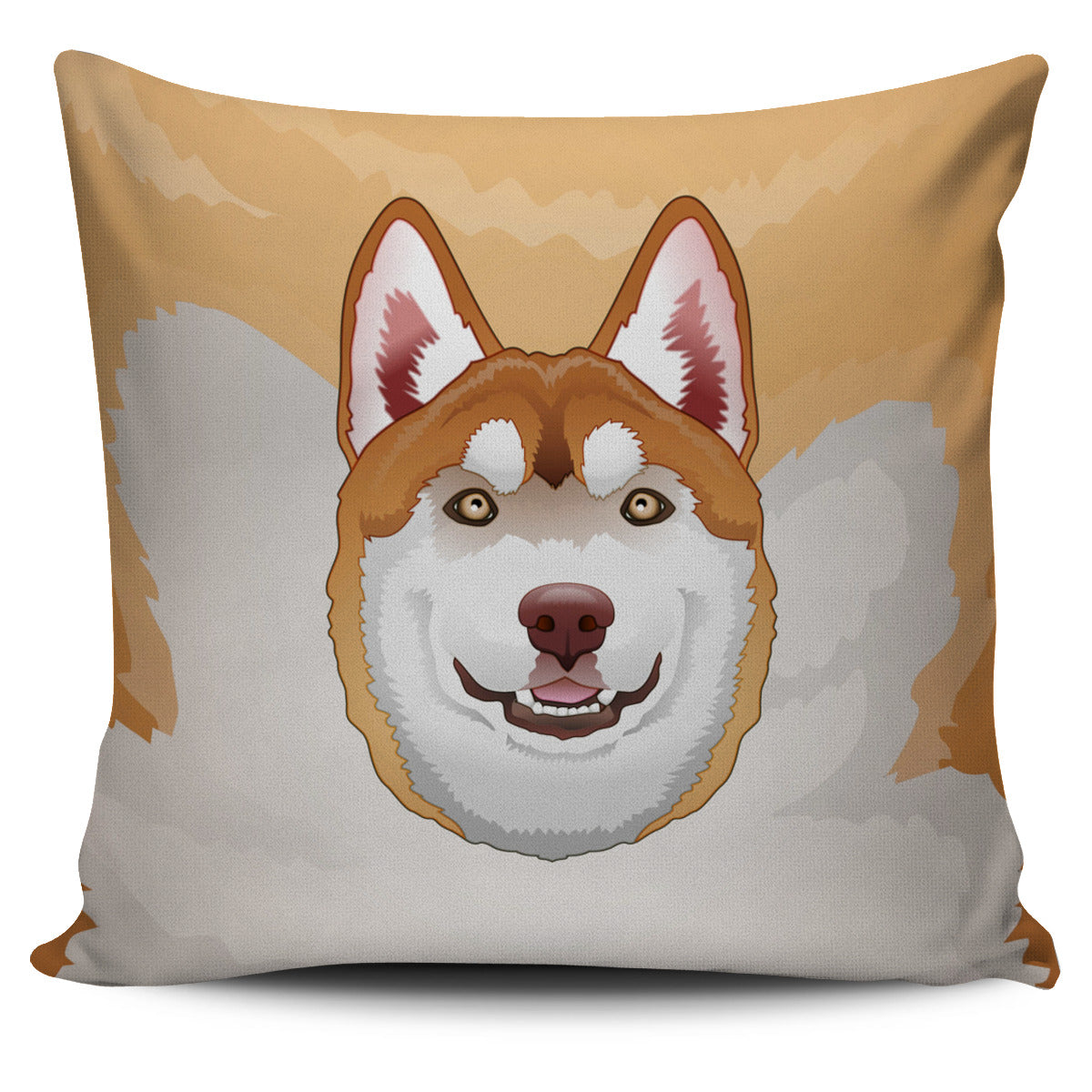 Real Brown Siberian Husky Pillow Cover