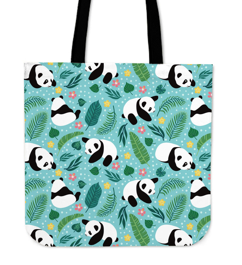 Panda Party Linen Tote Bag
