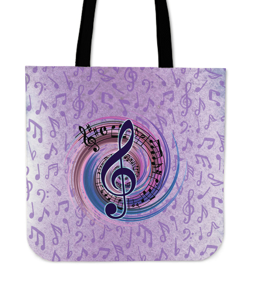 Magical Music Notes Linen Tote Bag