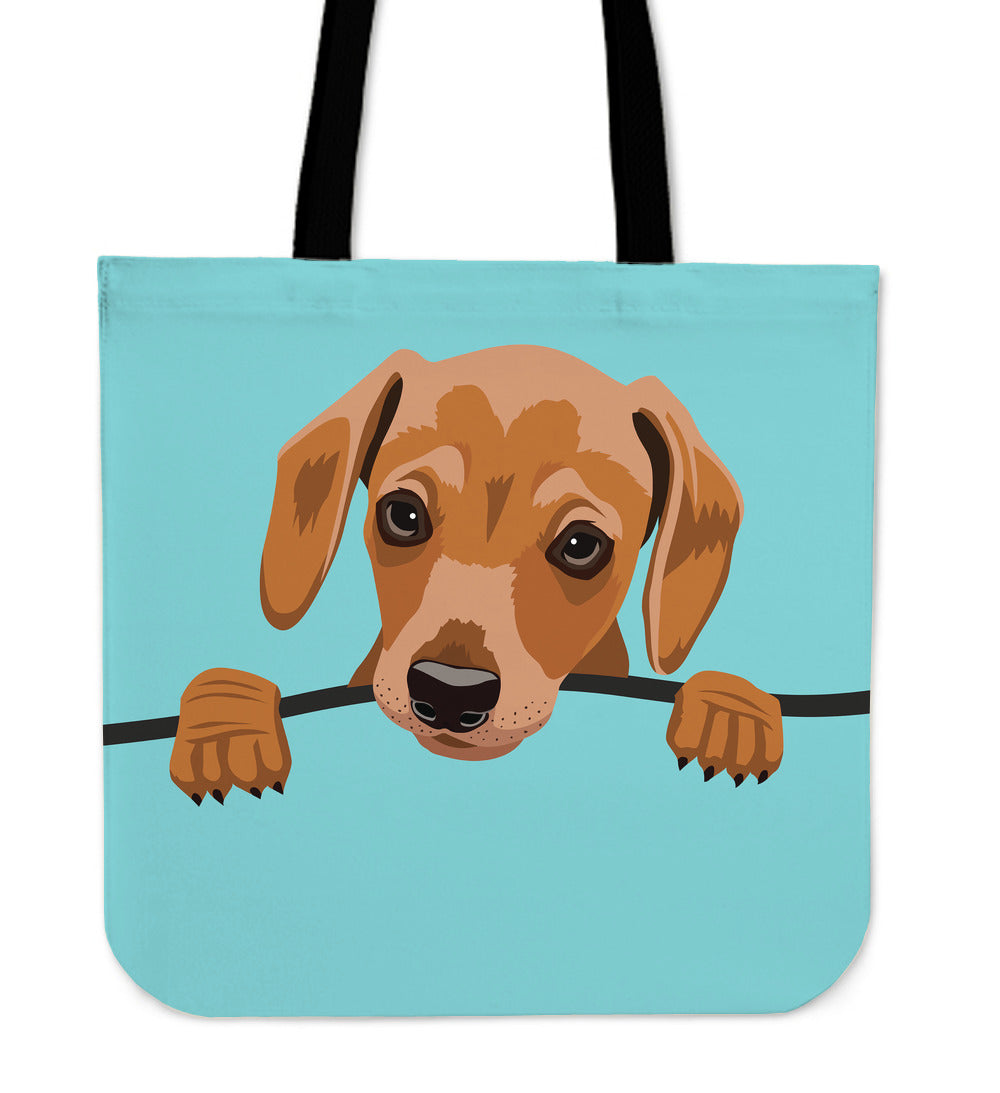 Popping Pup Dachshund Cloth Tote Bag