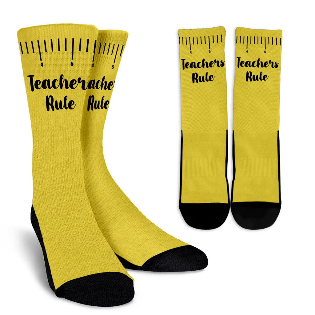 Teachers Rule Yellow Socks