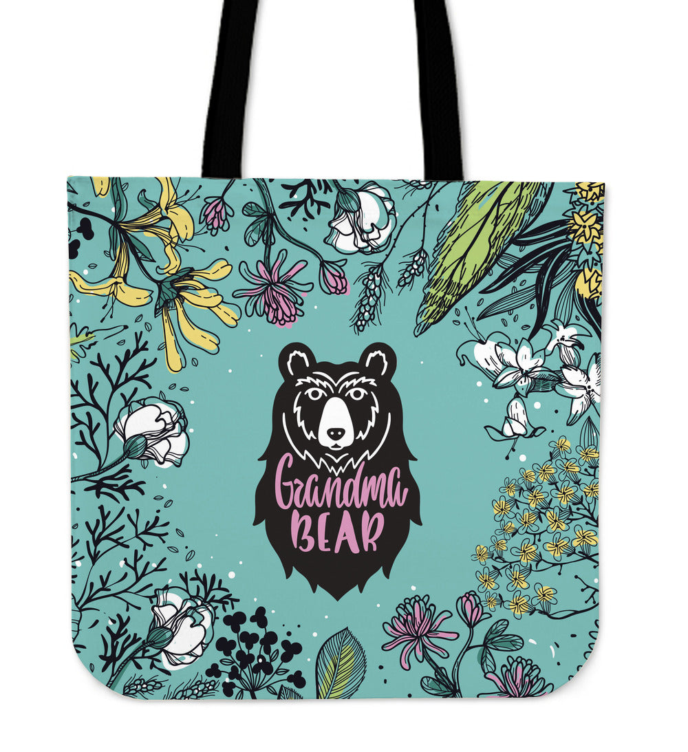 Grandma Bear Linen Tote Bag