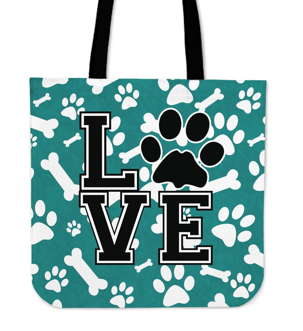 Paw Love Linen Tote Bag