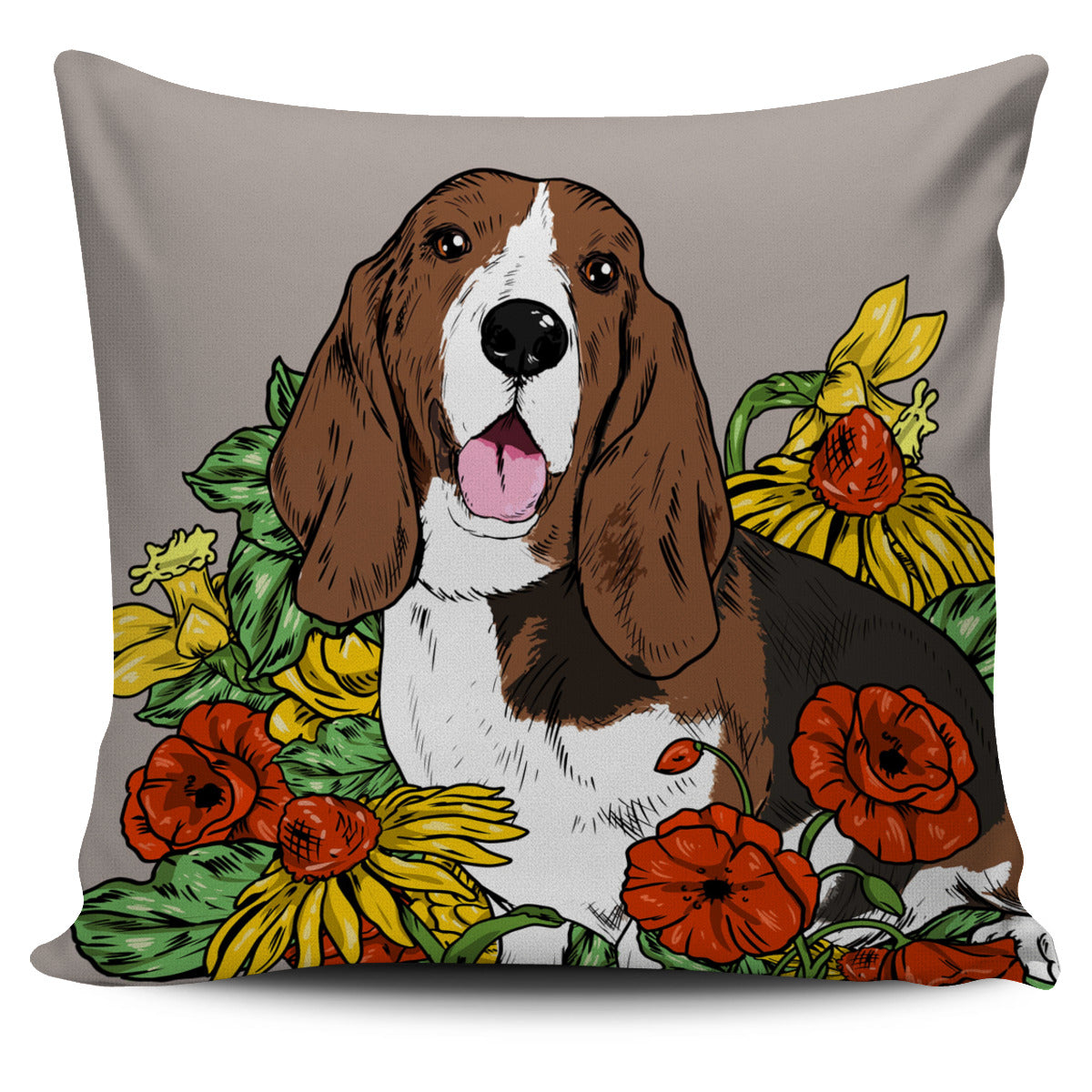 Illustrated Hound Pillow Cover
