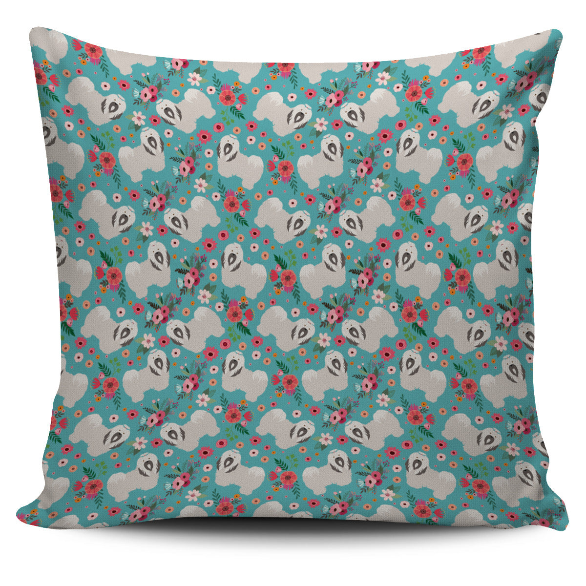 Havanese Flower Pillow Cover