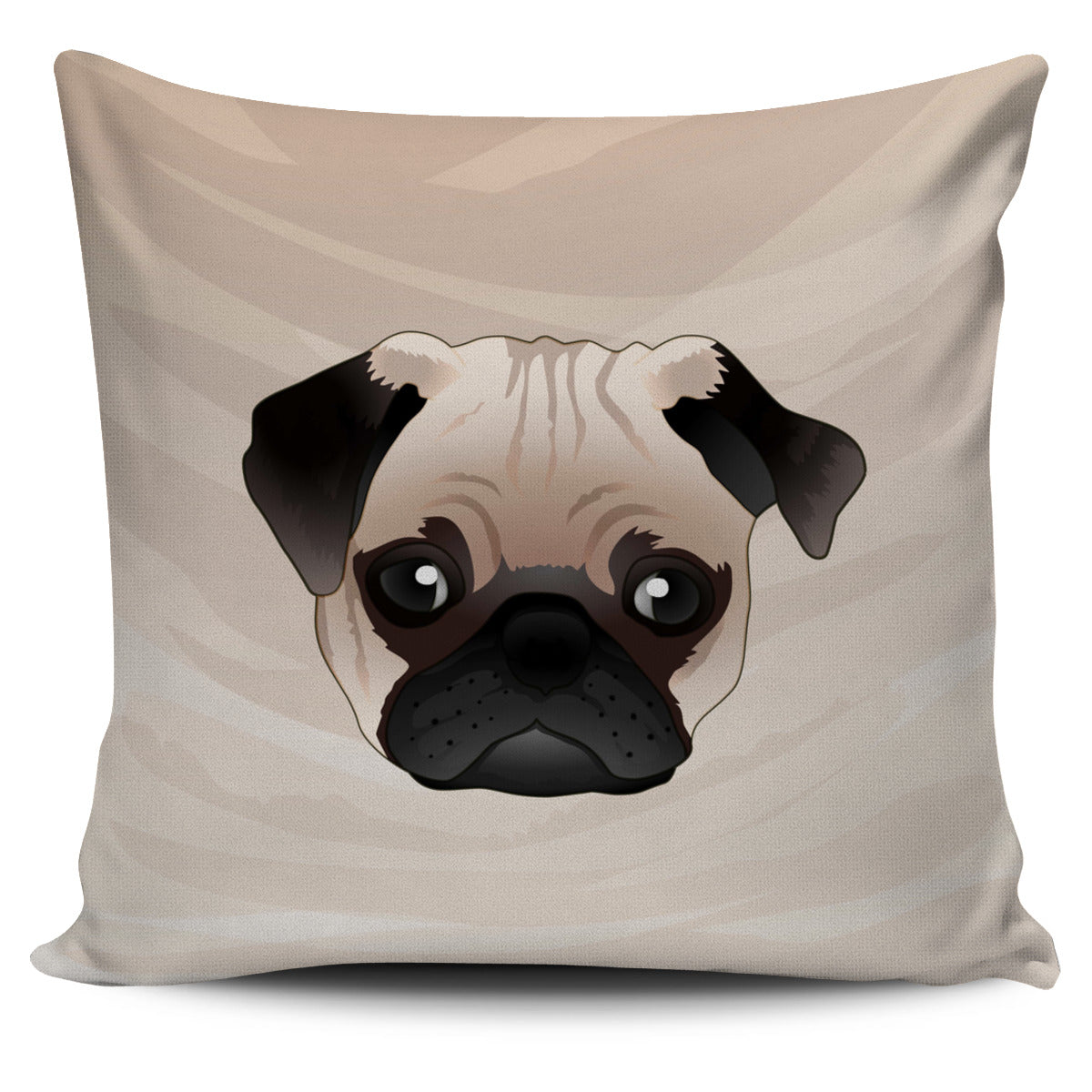 Real Fawn Pug Pillow Cover
