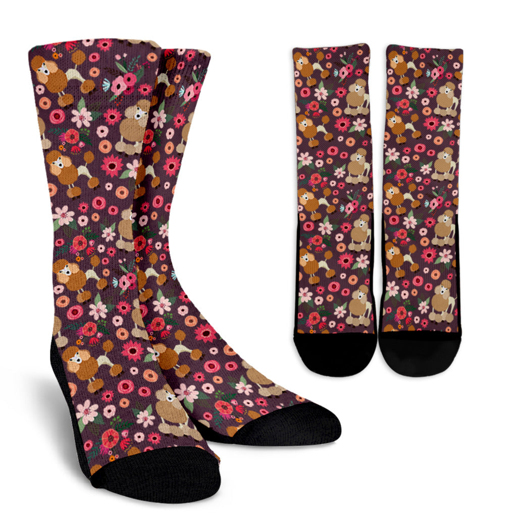 Poodle Flower Socks